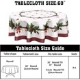 thumbnail image 2 of Christmas Round Tablecloth 60 Inch Christmas Holly Berry Ribbon Bordered Table Cloth Winter Xmas Holiday Polyester Circle Table Cover for Party Dining Room Home Decor, 2 of 6
