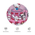 thumbnail image 3 of Hello Kitty Round Tablecloth Water Resistant Washable Polyester Table Cloth Decorative Fabric Table Cover for Dining Table, Buffet Parties and Camping, 3 of 5