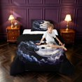 thumbnail image 4 of Manfei Eastern Dragon Animals Twin Comforter Sets,Traditional Wildlife Bedding Set,Purple Black,Black Reversible,2pcs,1 Comforter and 1 Pillowcase, 4 of 7