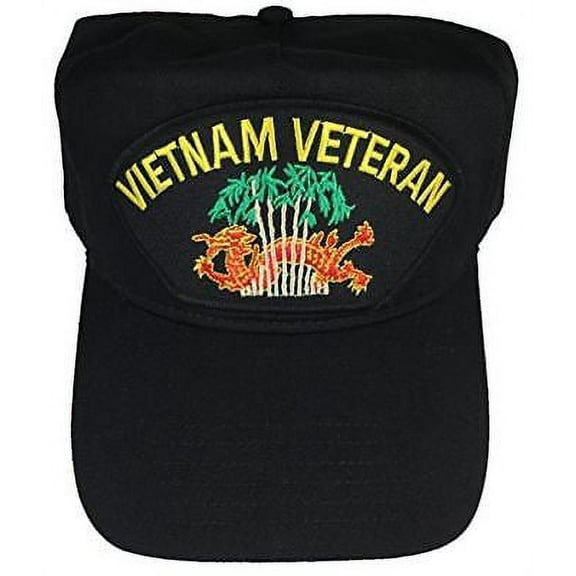 VIETNAM VETERAN W/ DRAGON  AND BAMBOO HAT CAP SE ASIA NAM REPUBLIC OF