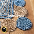 thumbnail image 5 of DN HANDICRAFT Traditional Hallway Rug Carpet for Bedroom Multi Color Hand Braided Reversible Jute Cotton Denim Indian Rectangle Area Rug (3x6 Sq Feet), 5 of 5