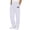 02-White, variant on Ecqkame Baggy Sweatpants for Men Casual Jogger Drawstring Elastic Waist Pants Solid Color Leather Label Sports Pants with Pockets Green S