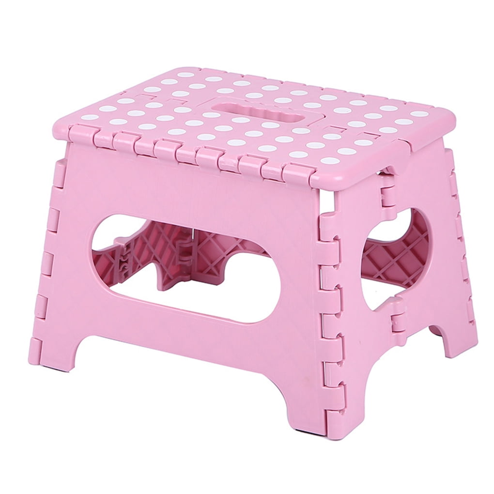 Home Children Chair Step Stool Chair Portable Bench Folding Footstool Chair Foldable Pink as described