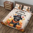 thumbnail image 3 of Happy Thanksgiving Labrador Retriever Welcome Thankful Fall Autumn Pumpkin Quilt Bedding Set Lab Dog Lover Gifts 1 Blanket Bed Cover 2 Pillowcases - 02021, 3 of 5