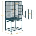 thumbnail image 5 of Alden Design 54" Metal Rolling Bird Cage with Detachable Stand, Navy Blue, 5 of 6