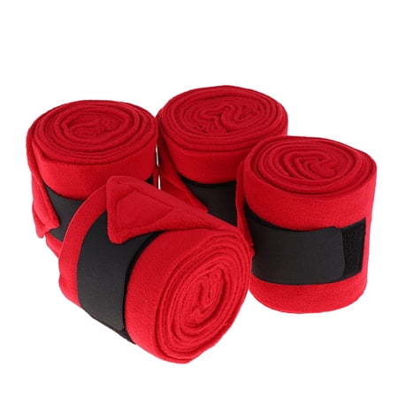 TTETTZ Horse Grooming Care Set Of 4 Fleece Leg Wraps Equestrian Equip Supplies – Red TTETTZ Horse Grooming Care Set Of 4 Fleece Leg Wraps Equestrian Equip Supplies – Red