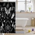 thumbnail image 3 of Moth Skull Shower Curtain for Bathtub Boho Personalized Animal Skeleton Btahroom Shower Curtains Halloween Gothic Bones Bath Curtain Mushrooom Rabbit Bathroom Decor Fabric Shower Curtain Set 72"x72", 3 of 6