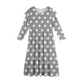 thumbnail image 5 of Abcomgle Girls Dresses Size 10-12 Casual A-Line Ruffle Long Sleeve Girls Long Dresses Polka Dot Crew Neck Sundresses Tiered Boho Dresses with Pockets,Gray, 5 of 5