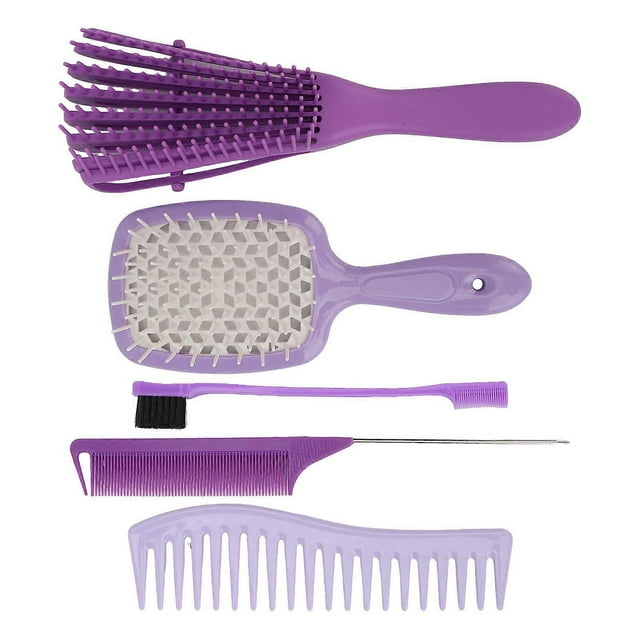 5pcs Hair Comb Set Styling Fit Scalp Heat Resistant Multi Purpose Complete Detangling Brush Set for Men