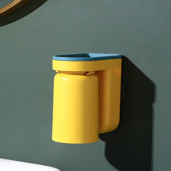 Sink Sponge Holder Hanging Toothbrush Rack Punch Light Luxury Mouthwash Cup Brushing Cup Wall Mounted Bathroom Storage Box Couple Tooth Cylinder