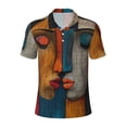 thumbnail image 2 of Daiia Abstract Colorful Duality Pattern Men’s Polo Shirts,Solid Deck Shirt,Classic Fit, Breathable Cotton Polo for Casual and Sport Wear-3X-Large, 2 of 7