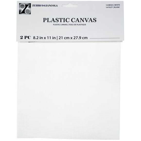 Zehrco-Giancola Perforated Plastic Canvas 14Ct 8.25X11" 2/Pk-White