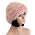 thumbnail image 2 of Gustave Faux Fur Russian Hat Furry Beanie Winter Warm Fluffy Bucket Hat Fisherman Cap for Women Girls - Pink, 2 of 6