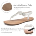 thumbnail image 3 of Ataiwee Women's Bohemian Bling Flat Slide Sandals - Casual Summer Thong Sandals with Rhinestone Decor, Rubber Sole, Lightweight & Comfortable Ankle Strap Thong Summer Sandals., 3 of 6
