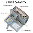 thumbnail image 2 of FALAN MULE Women Leather Wallet Large Capacity Bifold RFID Blocking Card Holder with Zipper Coin Pocket, 2 of 2