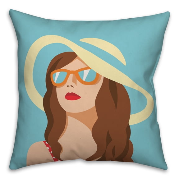 Creative Products Our Happy Place White and Black 18x18 Indoor / Outdoor Pillow