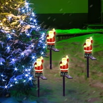 sruoe Outdoor Patio Garden Lights Decor, Stake Lamp, Waterproof Solar Lights Outdoor, Ground Lights Decoration, Christmas Santa Resin Light for Outside Yard Lawn Ornaments