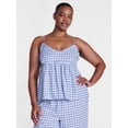 thumbnail image 2 of Joyspun Women's Flannel Cami w/ Self Ruffle Sleep Top, Sizes XS to 2X, 2 of 6