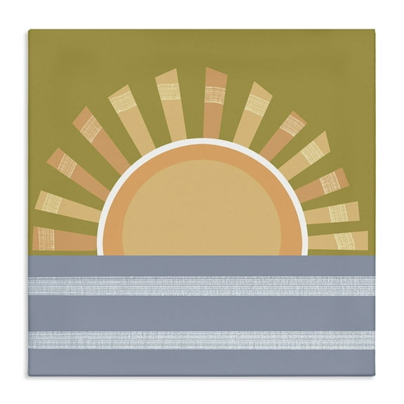 Stupell Industries Rising Sun Over Ocean Landscape & Nature Painting Wrapped Canvas Art Print Wall Art, 17 x 17