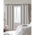 Brown Grey Striped Blackout Curtains for Bedroom Living Room Darkening ...