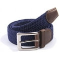 thumbnail image 2 of Gelante Adult's Canvas Elastic Fabric Woven Stretch Braided Belts Solid Color - Navy, 3XL, 2 of 4
