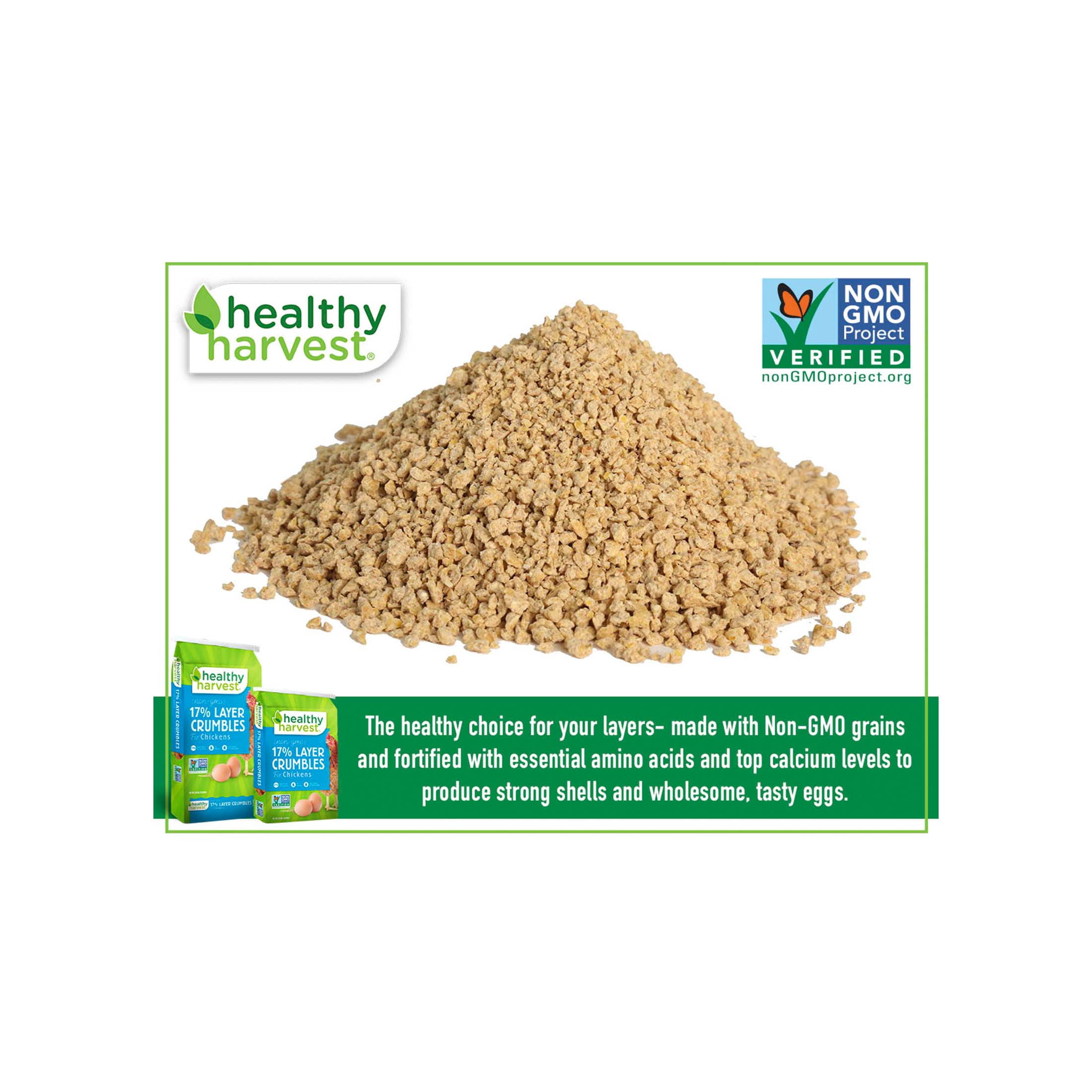 (2 pack) Healthy Harvest Non-GMO Natural Chicken Feed Pellets for Laying Hens, 40 lb Bag