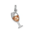 thumbnail image 3 of Sterling Silver Champagne Glass Pendant Necklace with Peach Gemstone and Bubble Accents for Women, Festive Wine Jewelry Symbolizing Celebration and Joy, 3 of 6
