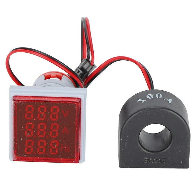 Indicateur de courant universel à 3 affichages, lampe carrée, 60 à 500 V CA, AD16-22 VAHR, rouge