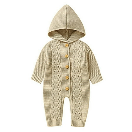 

LLDYYDS Baby Boy Girl Knitted Romper Outfits Hooded Sweater Bear Jumpsuit Overalls Playsuit Outerwear