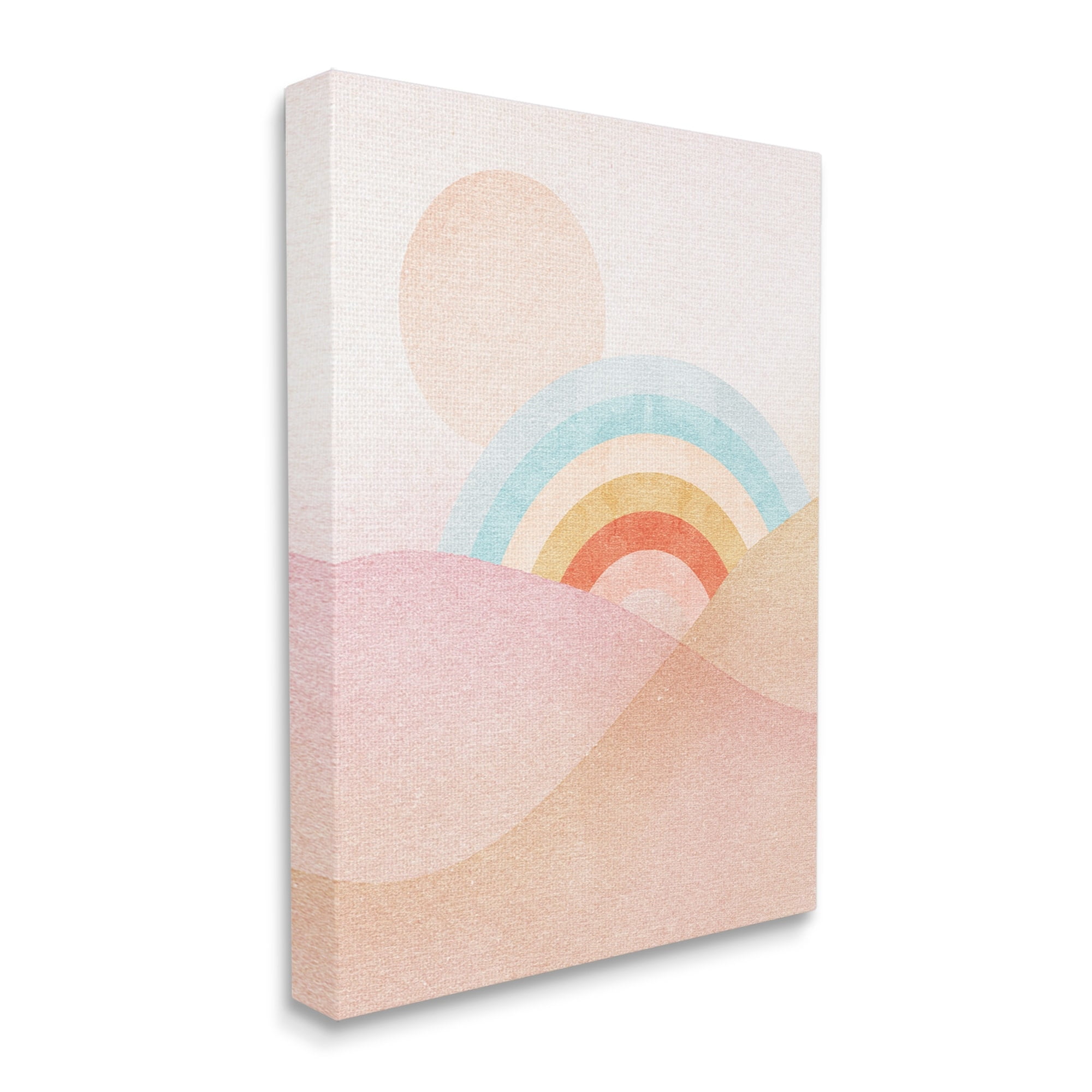 Stupell Industries Rainbow Landscape Neutral Tones Landscape Painting Gallery Wrapped Canvas Print Wall Art