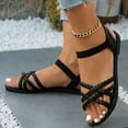 thumbnail image 5 of Women's Fashion Casual Summer New Beach Open Toe Elastic Flat Sandals Clearance Under $10.00, 5 of 8