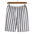 thumbnail image 4 of Casual Men Shorts with Pockets and Striped Pattern for Everyday Wear Mid Waist Drawstring Design Versatile Men’s Shorts for Leisure, 4 of 7