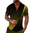 thumbnail image 1 of Eashery Man Beach Shirt Printed Zipper Mens Top Shirts Yellow 2XL, 1 of 5
