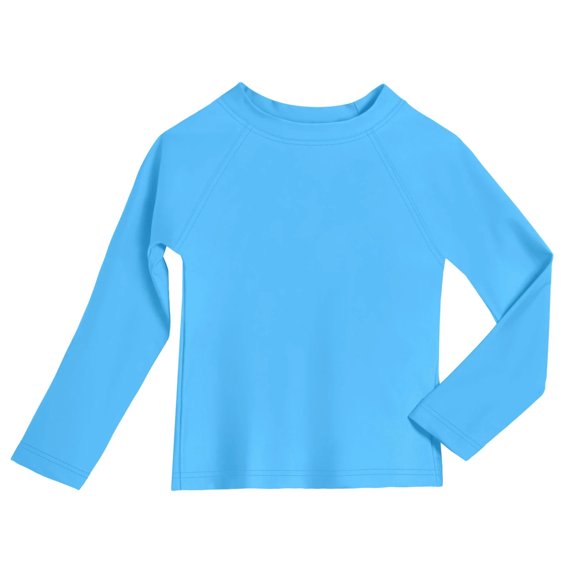 Boys UPF 50 Recycled Nylon Long Sleeve Rashguard | Bright Light Blue