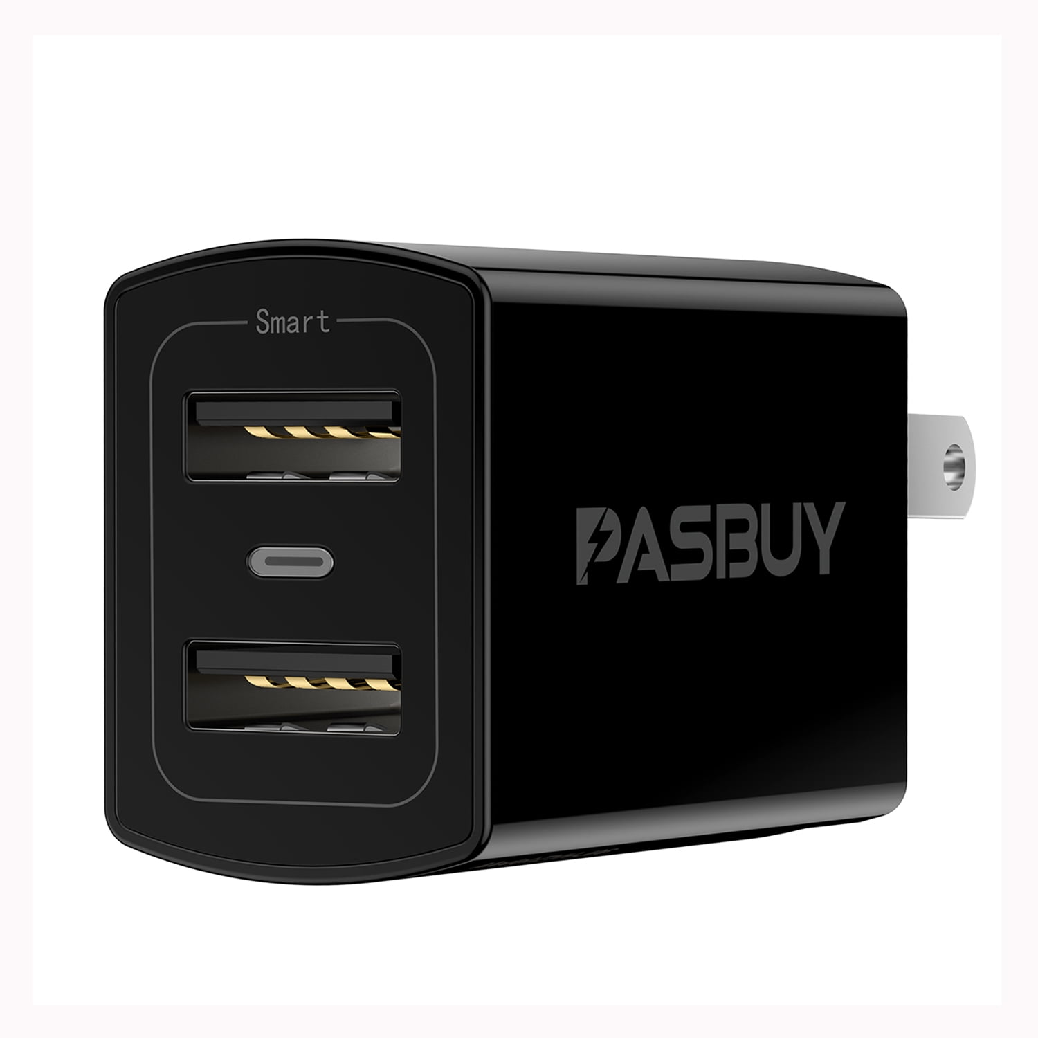 Foldable 2.4A Dual USB Wall Charger,2Port Travel Portable Power