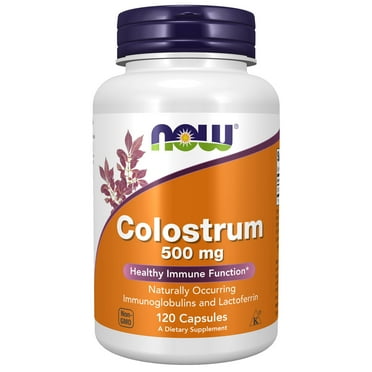 NOW Supplements, Colostrum 500 mg, Naturally occurring Immunoglobulins and Lactoferrin, 120 Veg Capsules