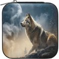 thumbnail image 2 of Coolnut Wolf Travel Jewelry Case PU Leather Mini Jewelry Travel Case Portable Travel Jewellery Ring Organizer for Womens Rings Earrings Necklaces Bracelets Women Gifts, 2 of 7