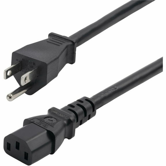 StarTech 8ft 2.4m Computer Power Cord NEMA 5-15P to IEC 60320 C13 AC Power Cable 13A 125V 16AWG UL Listed