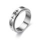 thumbnail image 1 of Stainless Steel Rotatable Finger Ring Spinner Fidget Band Anxiety Stress Relief Ring for Men Women Cross Pattern US Size 11(20.6mm), 1 of 1