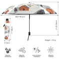 thumbnail image 3 of FORMRS Travel Umbrella Folding Auto Open Close Windproof Rain UV Protection, Orange Cartoon Houses, 3 of 8