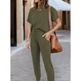 thumbnail image 4 of Weardear Womens Lounge Sets 2 Piece Outfits Short Sleeve Pullover Tops with Drawstring Long Pants Casual Wear, 4 of 6