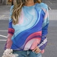 thumbnail image 2 of Colorful Marble Pattern Womens Oversized Sweatshirts Hoodies Crewneck Casual Tops Comfy FallWinter Clothes 2024, 2 of 7