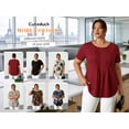 thumbnail image 5 of Cuteduck Women Plus Size Tops Short Sleeve Summer Floral Print Blouses Round Neck Loose Casual Bohemian Flowy Shirts 1X-5X, 5 of 10