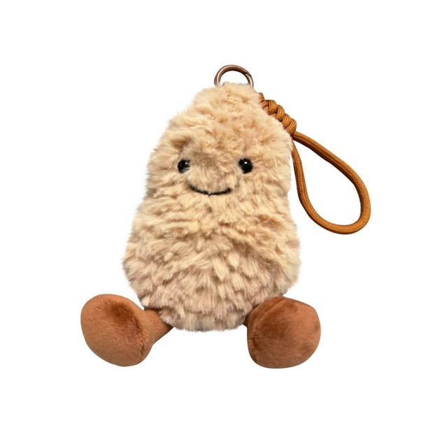 Jellycat Amuseables,Stuffed Animals,Jellycat Peanut Keychain,5.9 Inch Peanut Keychain Plush,Cute Plushies,Soft and Huggable,Jellycat Plush Keychain Toys Christmas Gifts for Girls Boys Kids 3+