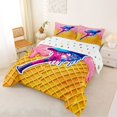thumbnail image 2 of Erosebridal Teens Sport Baseball Lover Queen Comforter Set 3pcs,Pink Ice Cream Drip Waffle Bedding Comforter Set for Boys Girls,Lightweight Room Decor, 2 of 6