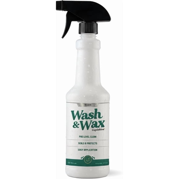 Liquishine 2-in-1 Wash & Wax Exterior RV Cleaner with Protective Shine for Road Film and Dirt, 20 oz