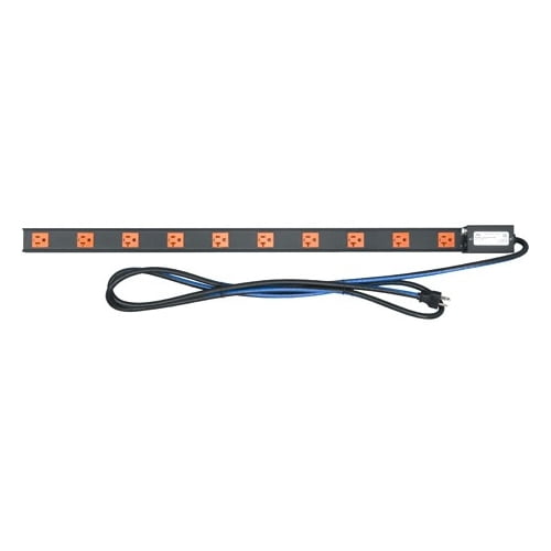 Middle Atlantic PDT-1020C-NS 10-Outlets Power Strip - NEMA 5-20P - 10 x NEMA 5-20R - 10 ft Cord - 20 A Current - 115 V AC Voltage