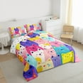 thumbnail image 3 of Homewish Colorful Cats 2pcs Bedding Comforter Set for Preppy Kids Child,Cartoon Animal Twin Comforter Sets,Kawaii Pet Breathable Bedding Set,Super Cozy Room Decor,Reversible, 3 of 8