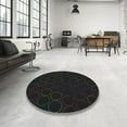 thumbnail image 3 of Ahgly Company Indoor Round Patterned Light Black Novelty Area Rugs, 6' Round, 3 of 6