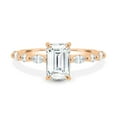 thumbnail image 2 of ESTE ORIGIN 2.00Ct Emerald Cut Moissanite Solitaire Engagement Ring - Marquise & Round Accent Band in 14K Rose Gold for Women US 9, 2 of 8